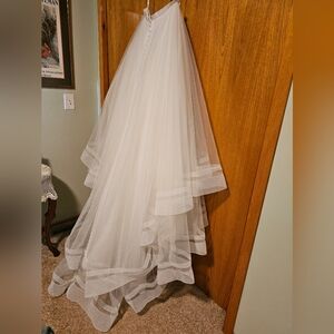 Elegant White Layered Tulle Skirt Wedding Bridal
